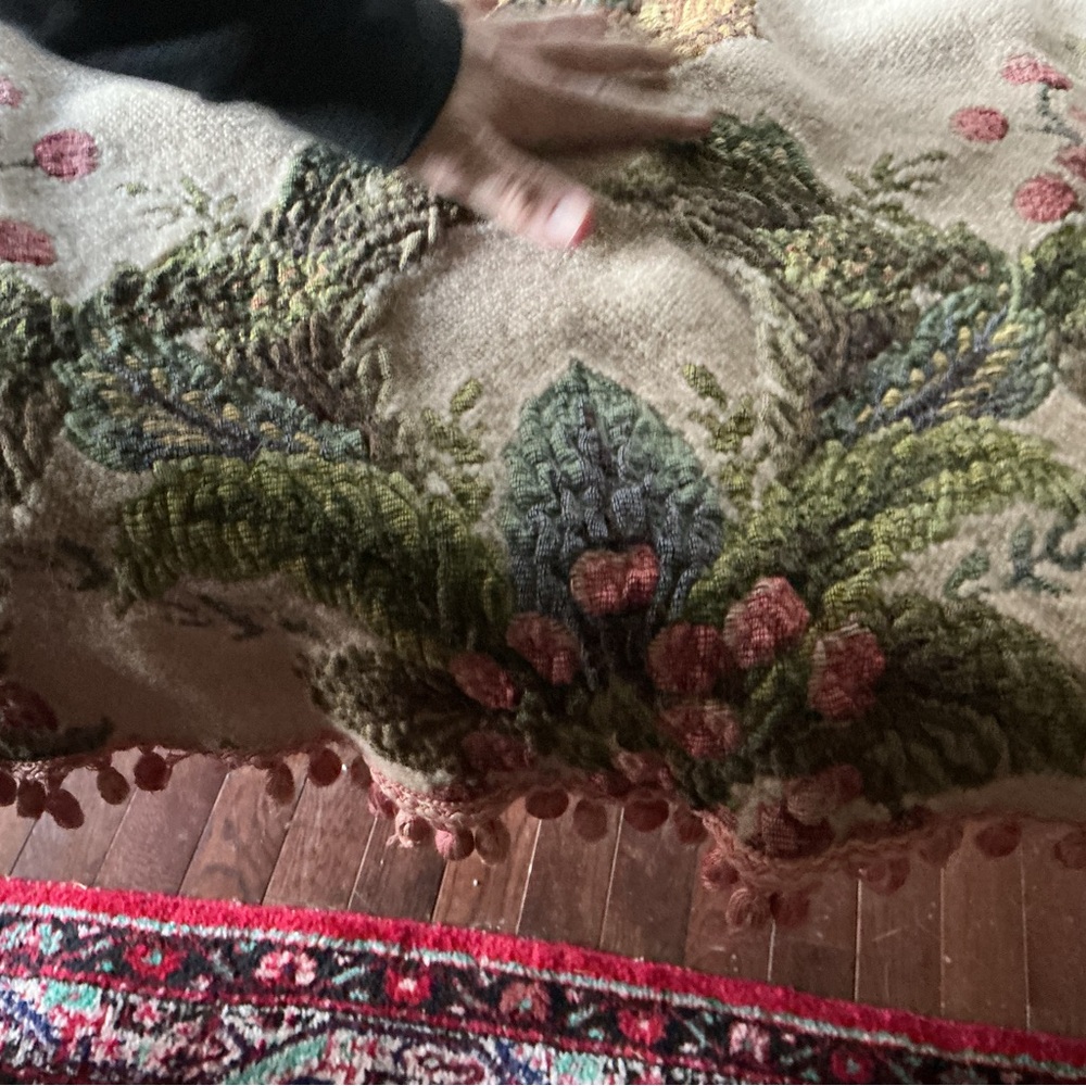 Floral Embroidered Throw Blanket